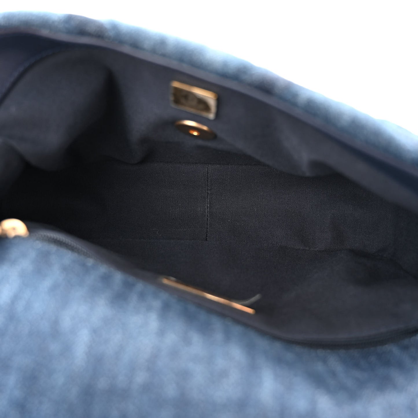 Denim Quilted Medium Chanel 19 Flap Blue