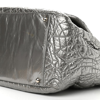Chanel Vinyl Graphic Edge Accordion Flap Bag Silver 10 of 11
