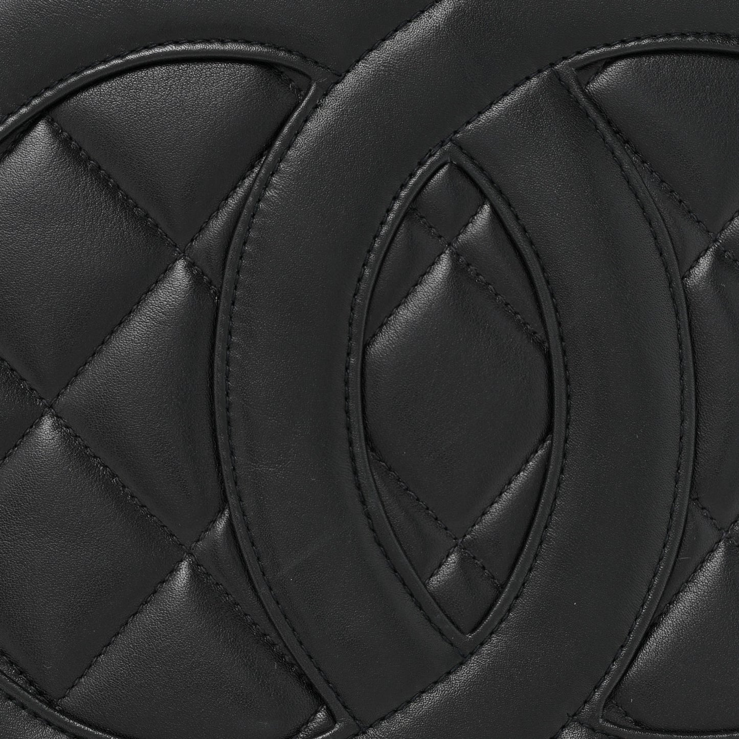 Lambskin Quilted Medallion Tote Black