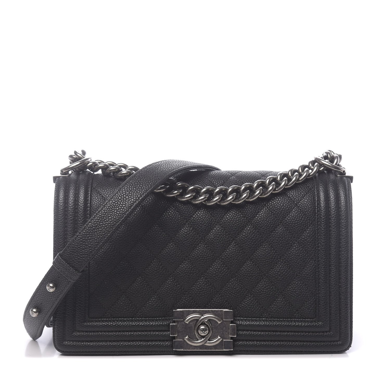 Caviar Quilted Medium Boy Flap Black
