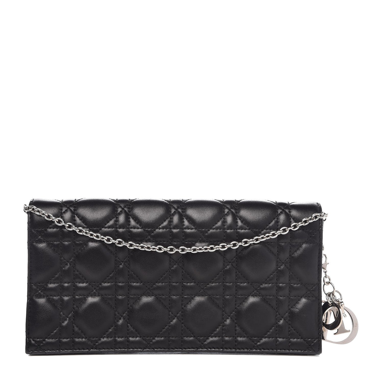 Lambskin Cannage Lady Dior Convertible Clutch Black