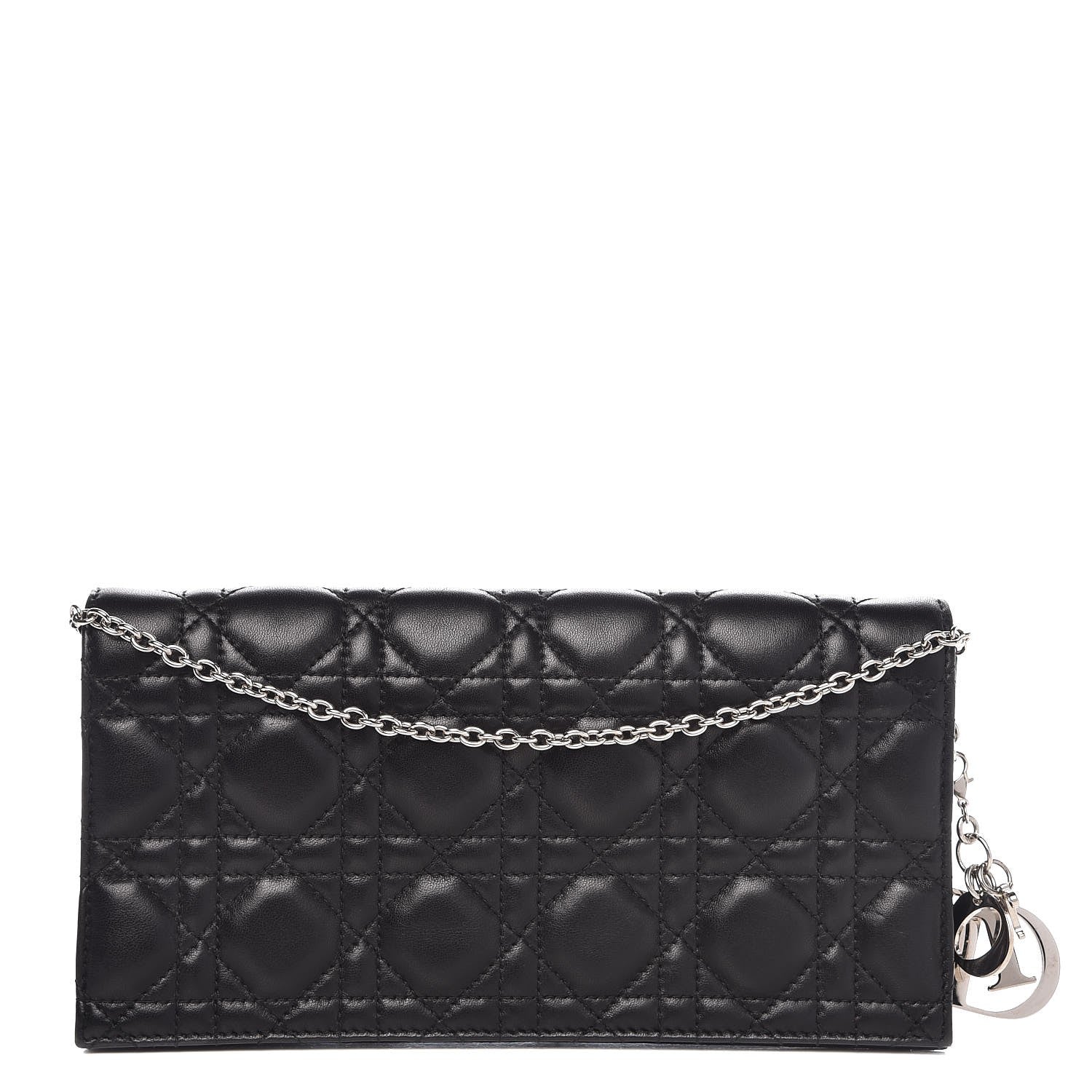 Christian Dior Lambskin Cannage Lady Dior Convertible Clutch Black 1 of 8