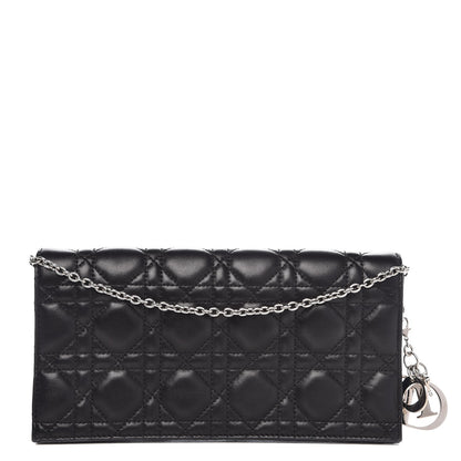 Christian Dior Lambskin Cannage Lady Dior Convertible Clutch Black 1 of 8