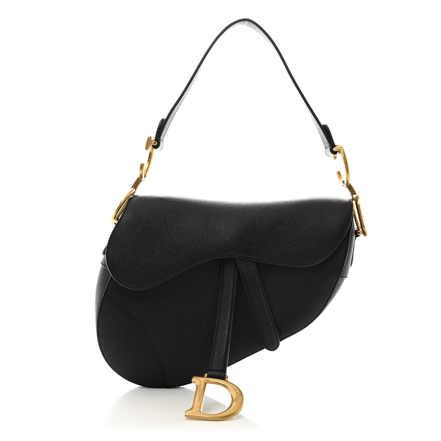 Christian Dior Grained Calfskin Saddle Bag Black 1 of 12