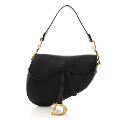 Christian Dior Grained Calfskin Saddle Bag Black 1 of 12