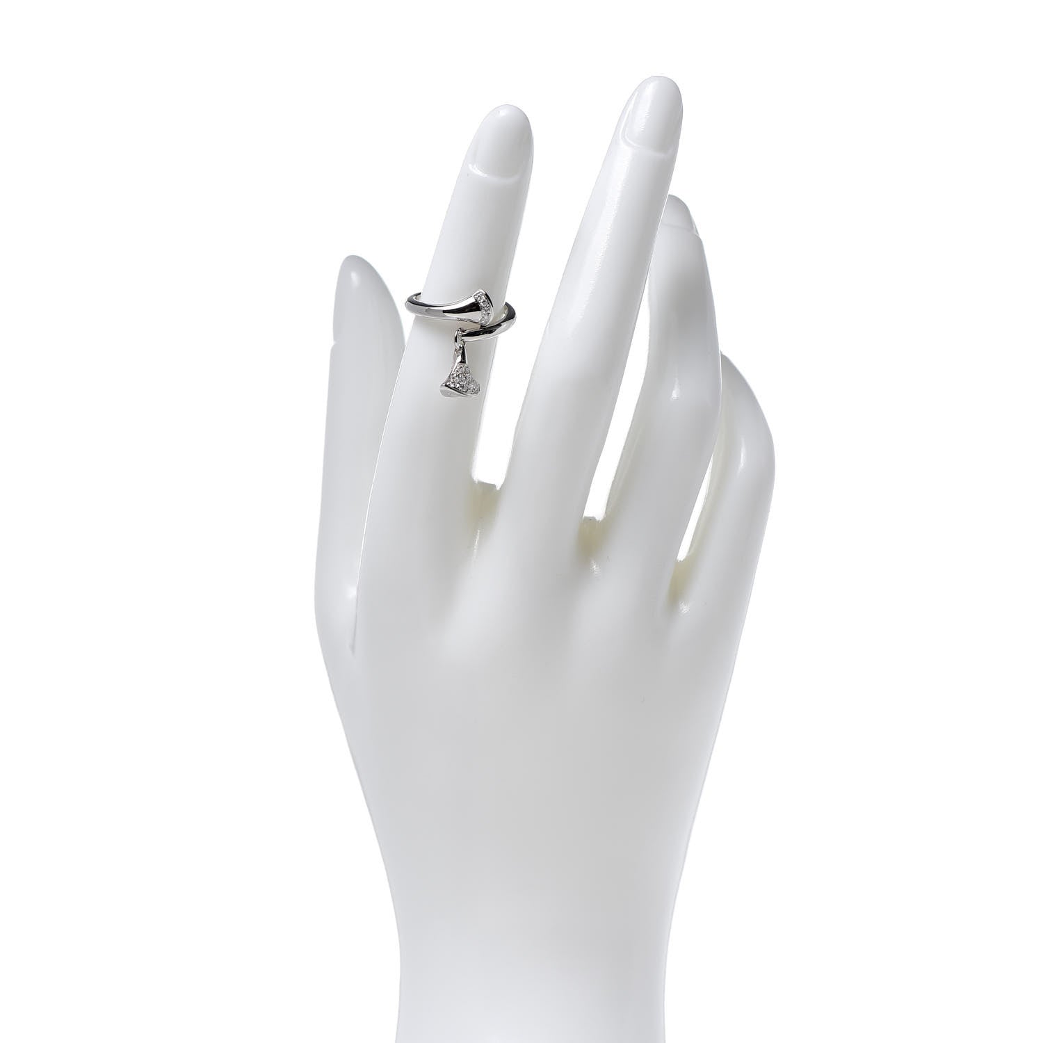 Bulgari 18K White Gold Diamond Divas' Dream Ring 49 4.75 2 of 6