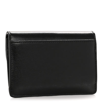 Celine Shiny Calfskin Triomphe Flap Card Holder Black 6 of 19
