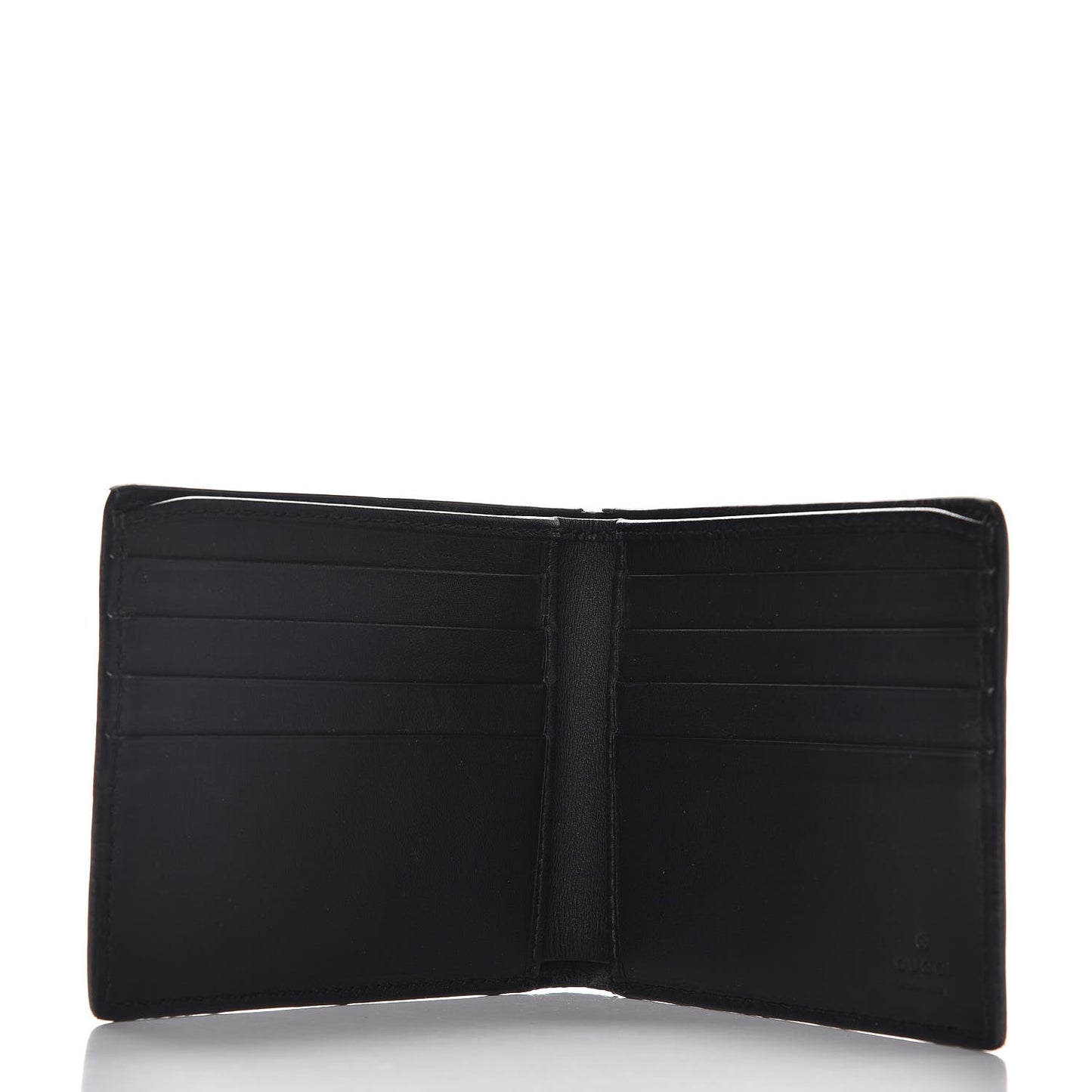GG Supreme Monogram Selleria Calfskin Kingsnake Nice Bi-Fold Wallet Beige Ebony Multicolor Black