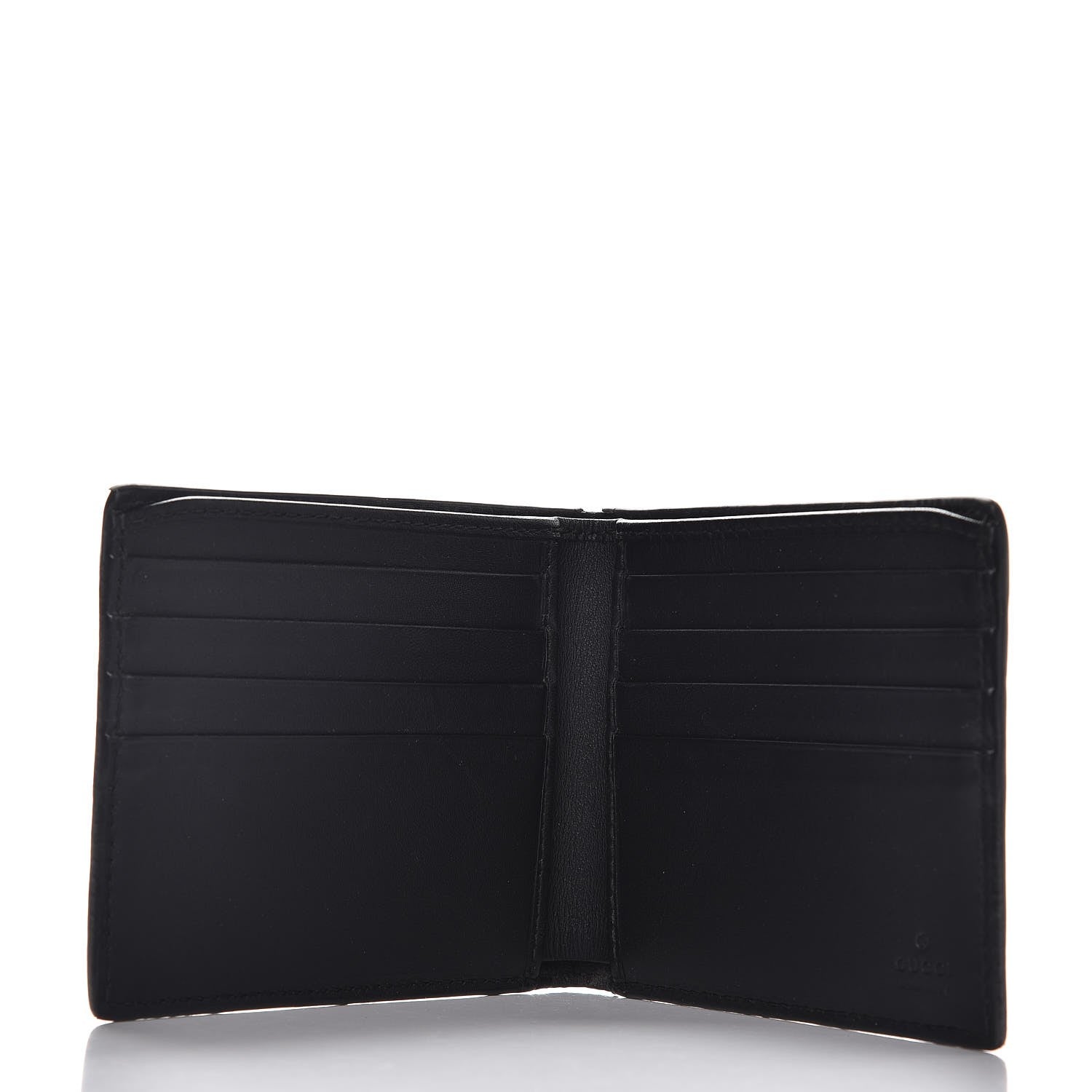 Gucci GG Supreme Monogram Selleria Calfskin Kingsnake Nice Bi-Fold Wallet Beige Ebony Multicolor Black 5 of 9