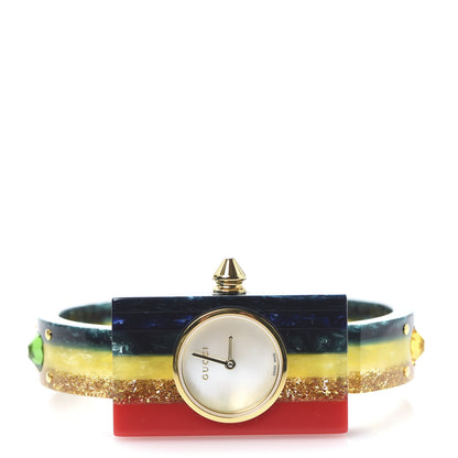 Gucci Stainless Steel Plexiglass Mother of Pearl 24mm Rainbow Quartz Watch 3 of 7