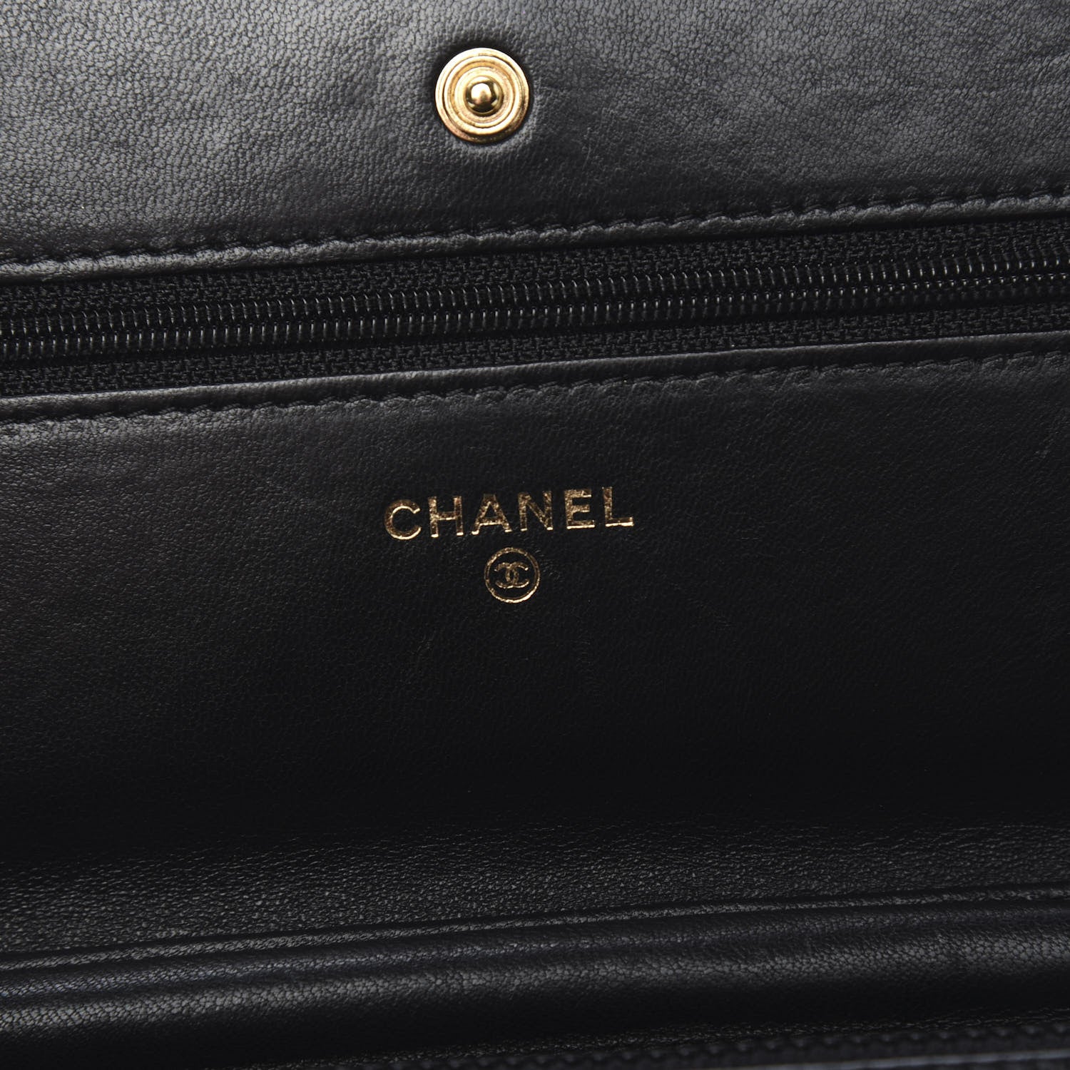 Chanel Lambskin Quilted Wallet On Chain WOC Black 5 of 12