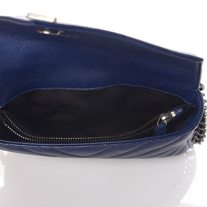Saint Laurent Sheepskin Matelasse Chevron Monogram College Chain Wallet Royal Blue 7 of 9