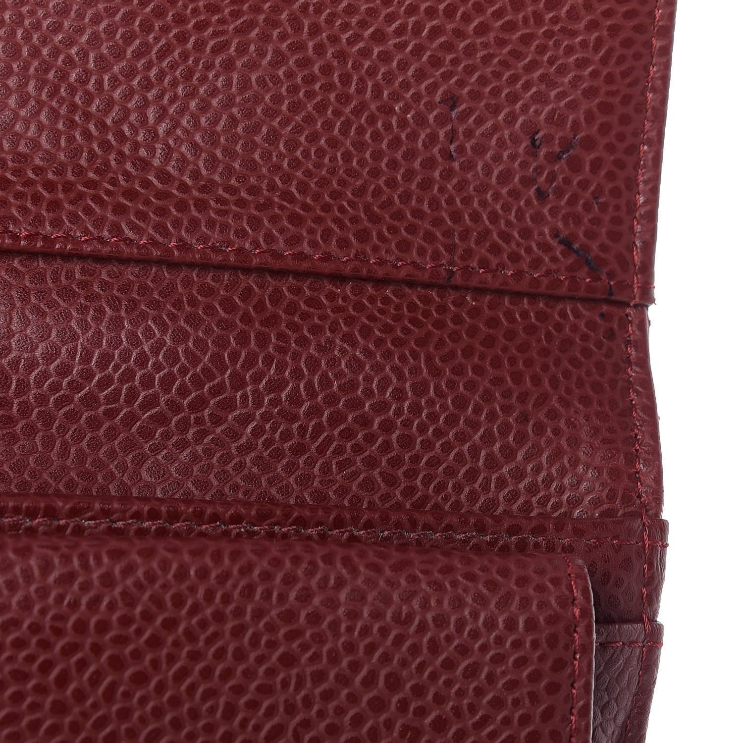 Chanel Caviar Quilted Large Gusset Flap Wallet Dark Red 9 of 12