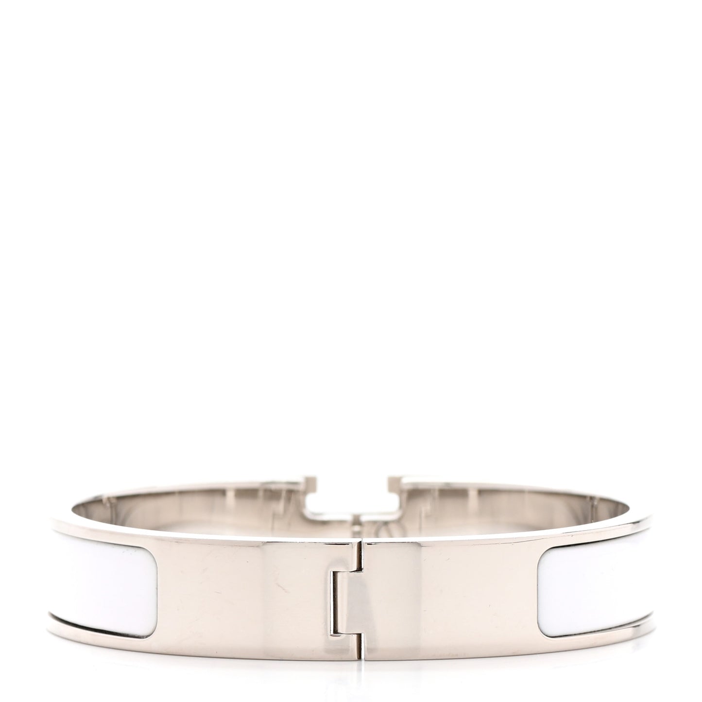 Enamel Narrow Clic Clac H Bracelet PM White