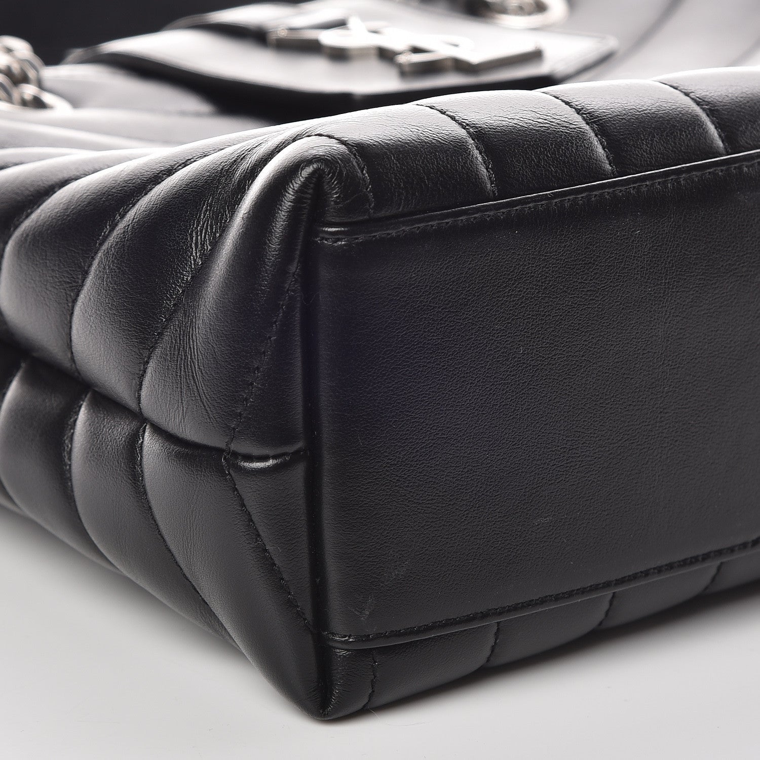 Saint Laurent Calfskin Y Quilted Monogram Small Loulou Shopper Black 10 of 11