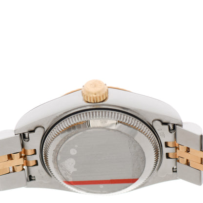 Rolex Stainless Steel 18K Yellow Gold Diamond 26mm Oyster Perpetual Datejust Watch Red Gradient 69173 4 of 5