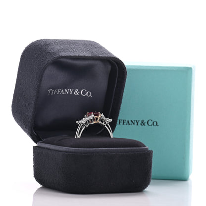 Tiffany Platinum 18K Yellow Gold Diamond Ruby Victoria Ring 54 7 6 of 6