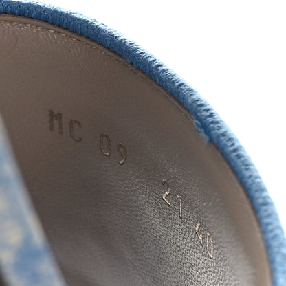 Christian Dior Canvas Toile De Jouy Embroidered Dway Flat Slide Sandals 40 Cornflower 5 of 8