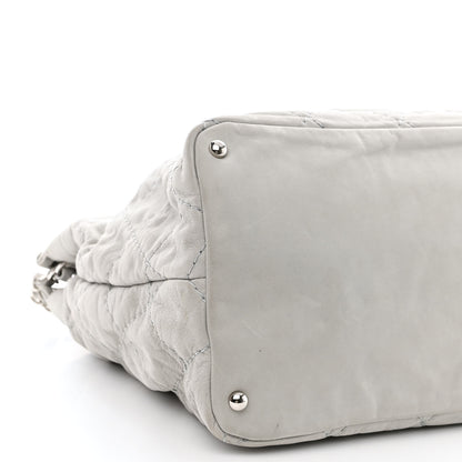 Chanel Iridescent Calfskin Diamond Stitched CC Shopping Tote Gris Clair 10 of 11