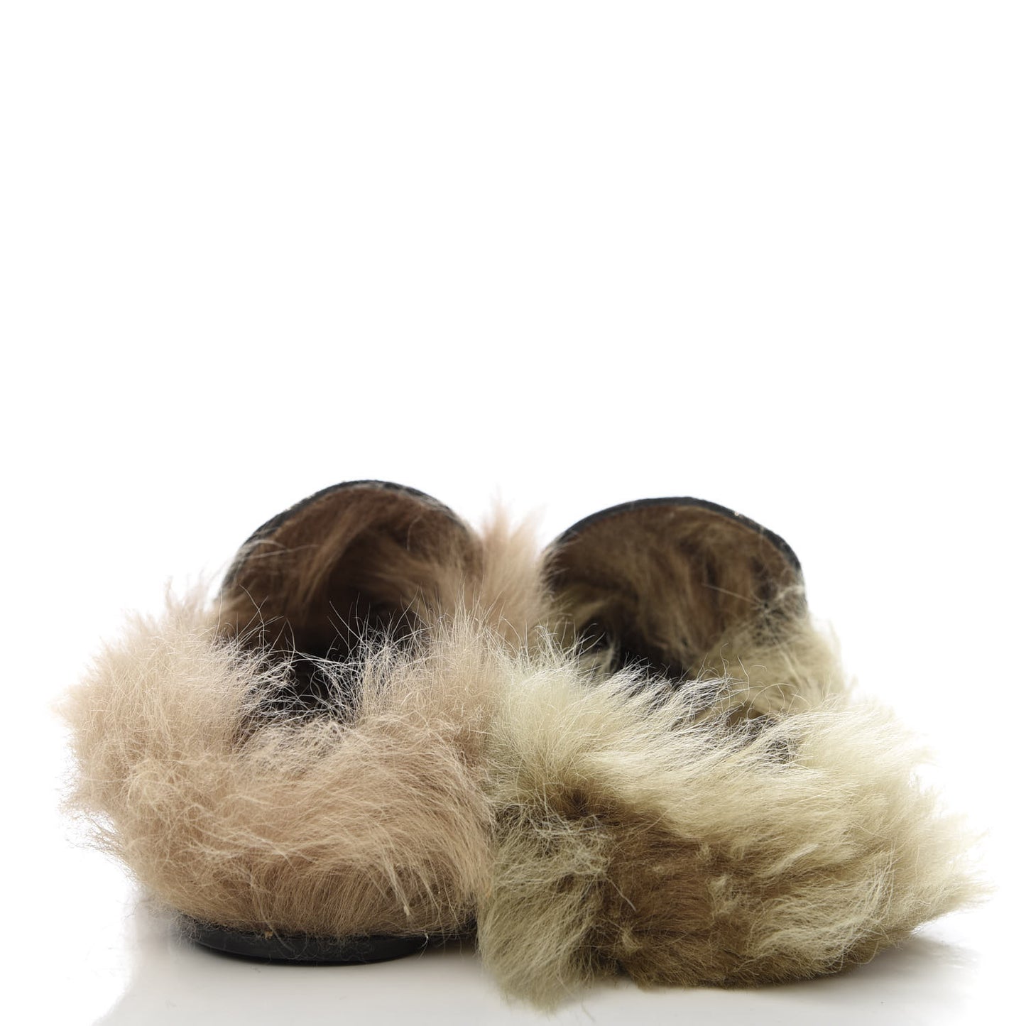 Brocade Fur Floral Womens Princetown Slippers 35 Black Anthracite