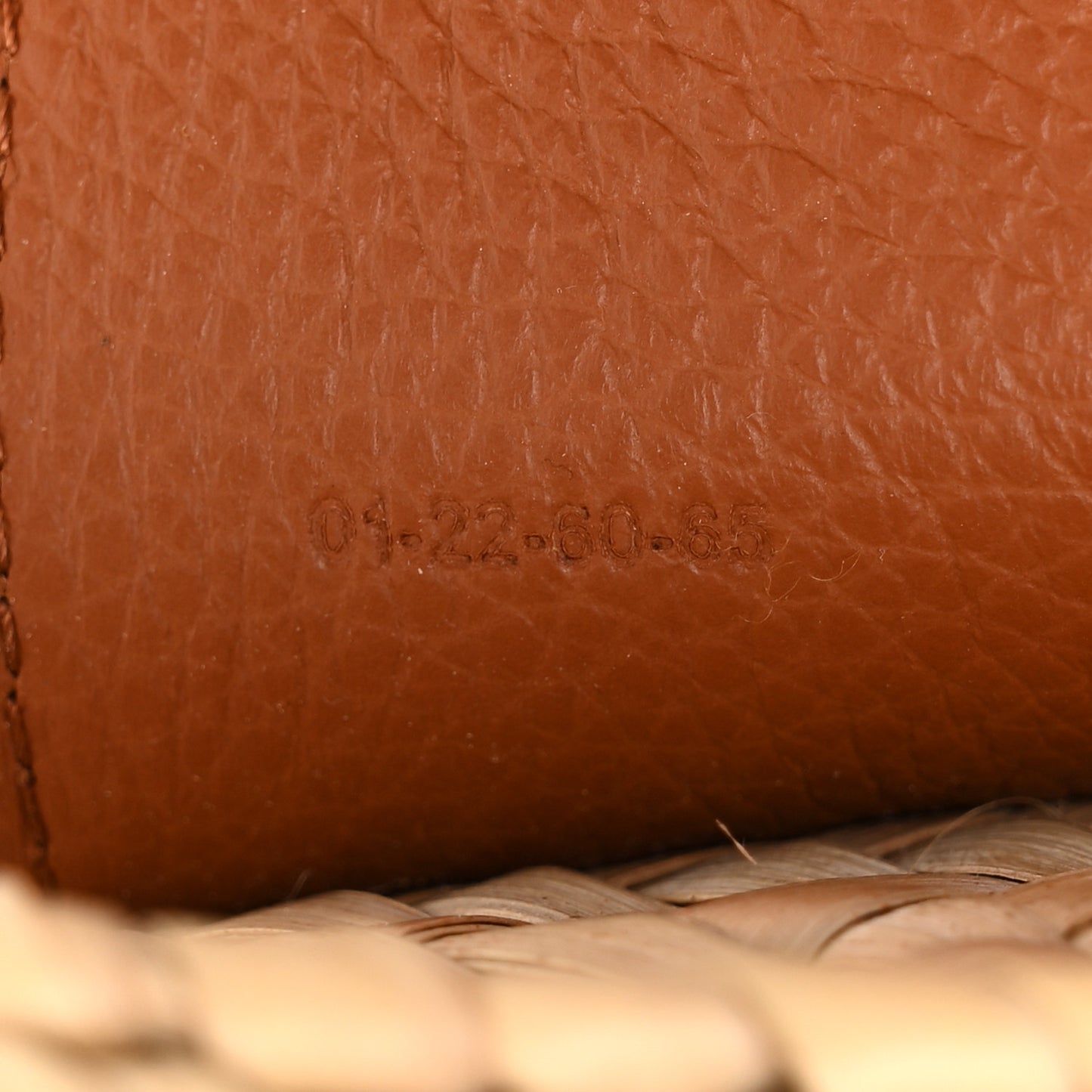 Raffia Calfskin Marcie Basket Tan