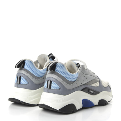 Christian Dior Technical Mesh Calfskin Mens B22 Sneakers 41 White Blue Grey 4 of 8