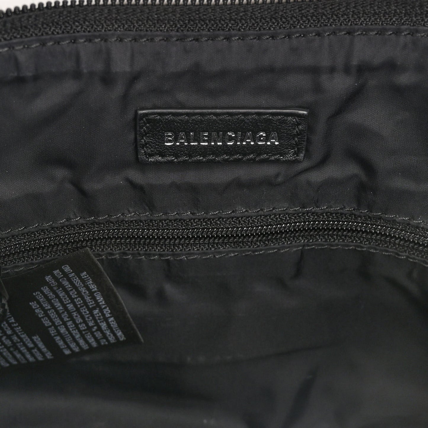 Recycled Sport Nylon Logo Embroidered Wheel Sling Bag Black White