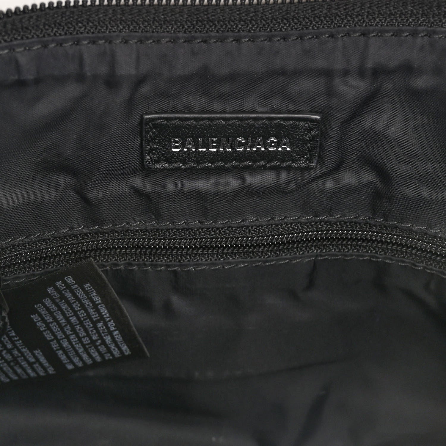 Balenciaga Recycled Sport Nylon Logo Embroidered Wheel Sling Bag Black White 6 of 9