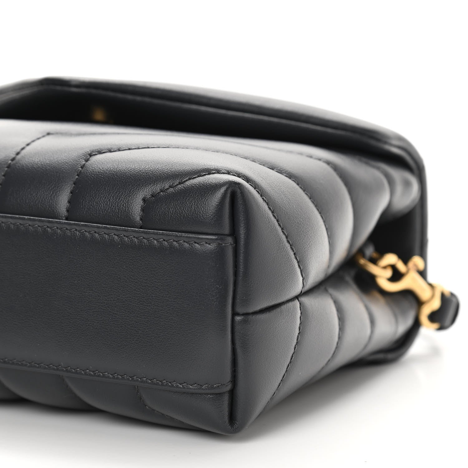 Saint Laurent Calfskin Y Quilted Monogram Toy Loulou Crossbody Bag Graphite 10 of 11