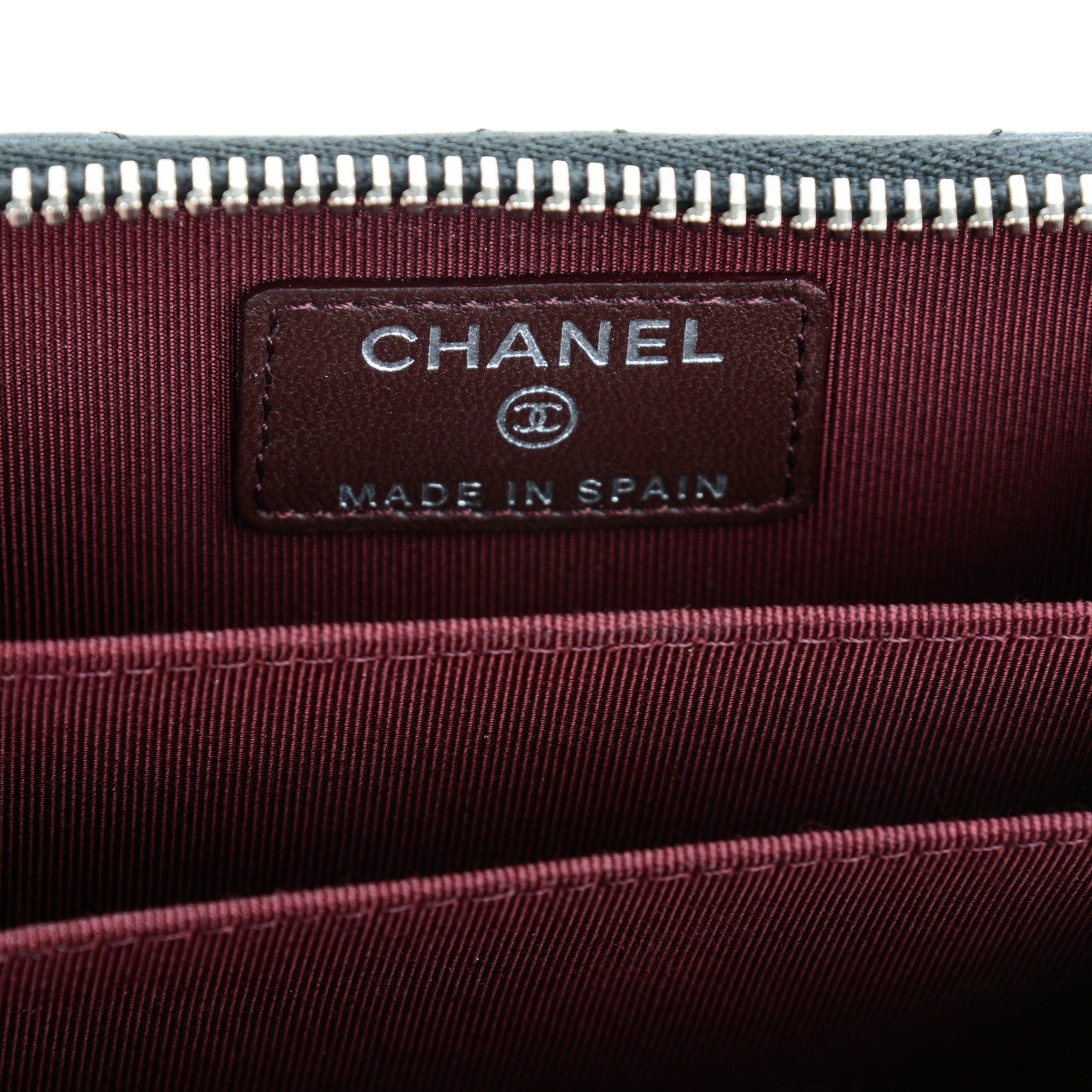 Chanel Lambskin Quilted Zip Around Coin Purse Wallet Black 5 of 6