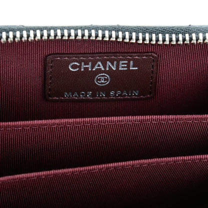 Chanel Lambskin Quilted Zip Around Coin Purse Wallet Black 5 of 6