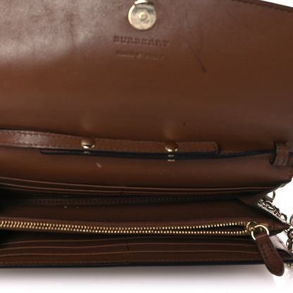 Burberry Calfskin Horseferry Check Henley Wallet On Chain Tan 5 of 11