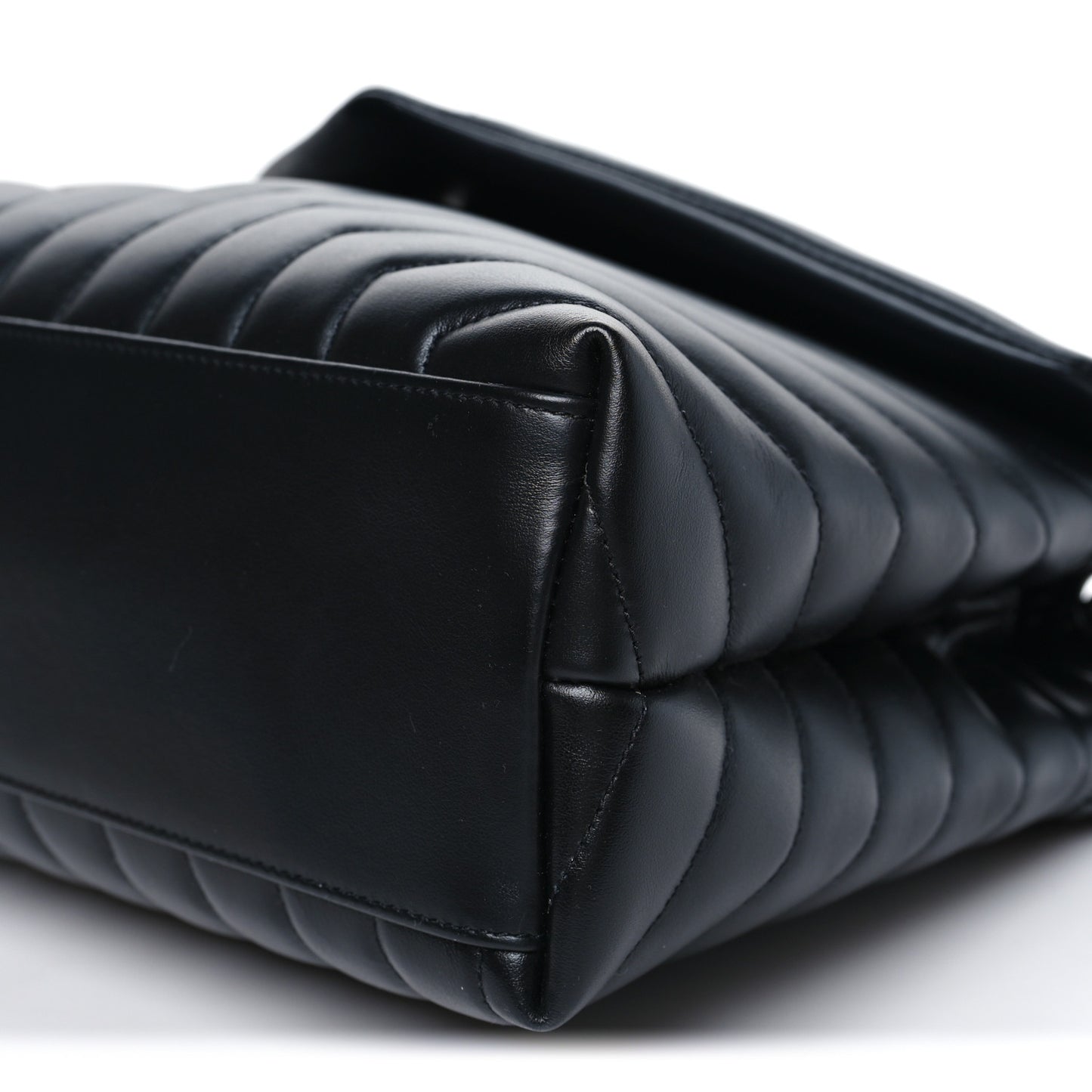Calfskin Y Quilted Monogram Monochrome Medium Loulou Chain Satchel Black