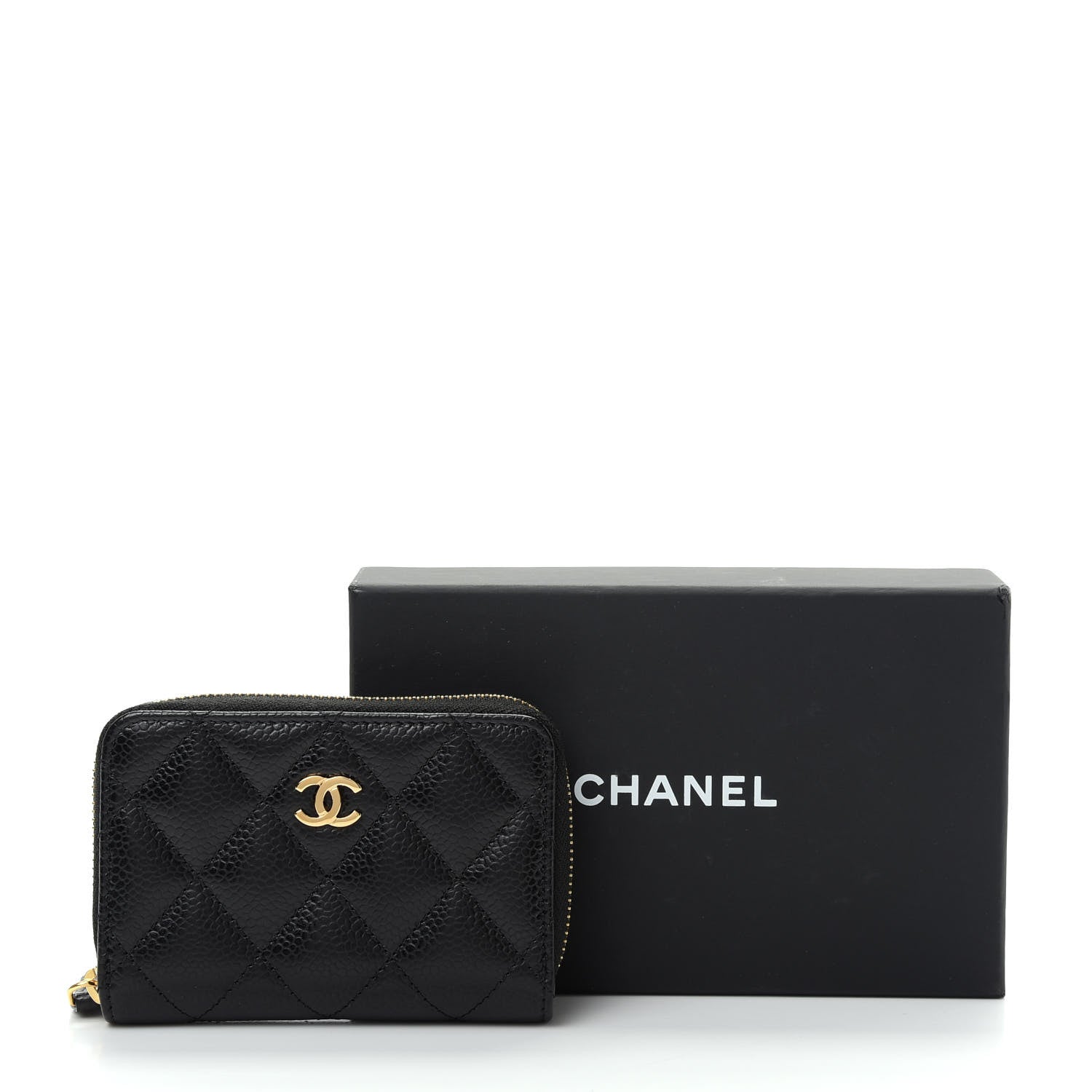 Chanel Caviar Quilted Zip Coin Purse Black 8 of 8