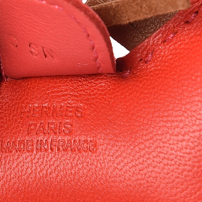 Hermes Milo Lambskin Grigri Rodeo Horse Bag Charm PM Rouge Indien Gold Bougainvillea 3 of 4
