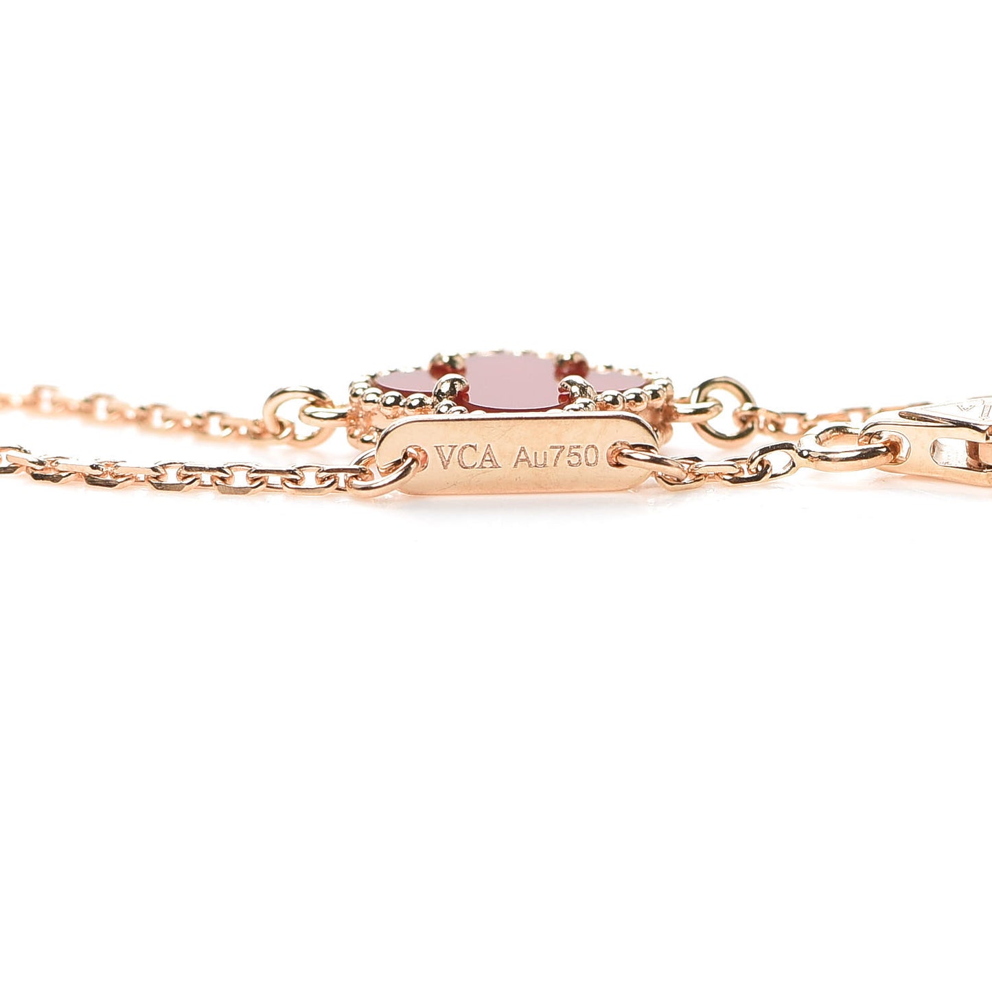 18K Rose Gold Carnelian Sweet Alhambra Bracelet
