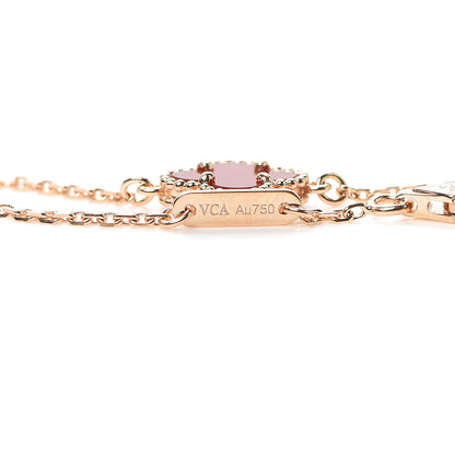 Van Cleef & Arpels 18K Rose Gold Carnelian Sweet Alhambra Bracelet 6 of 6