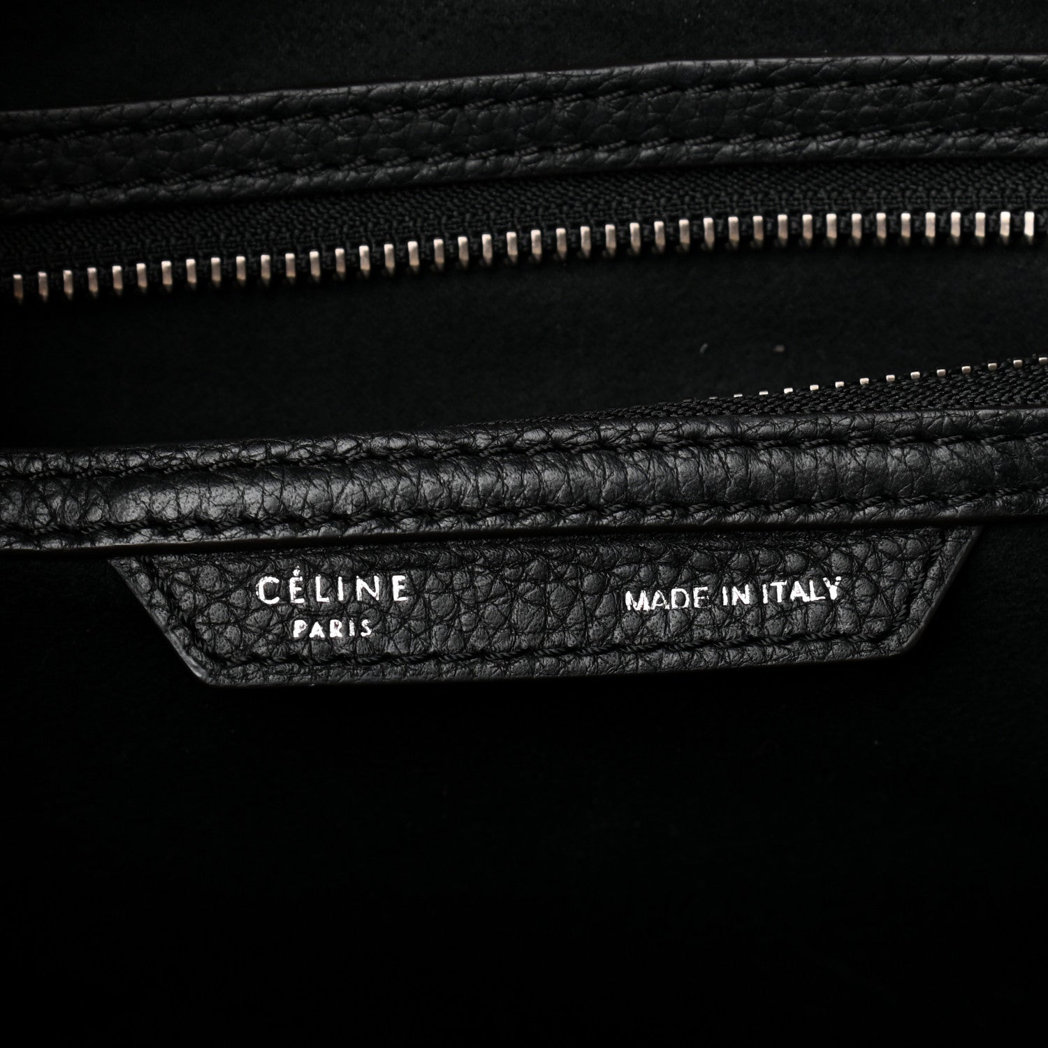 Celine Drummed Calfskin Mini Luggage Black 5 of 9