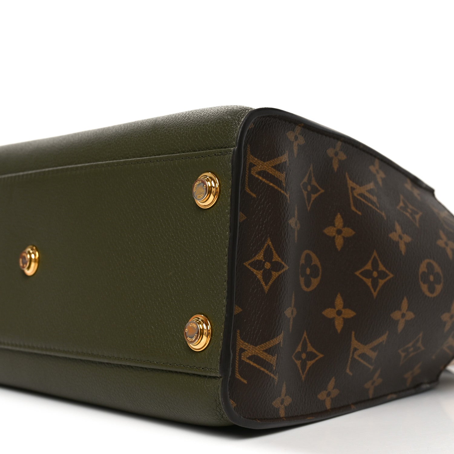 Louis Vuitton Calfskin Monogram On My Side MM Laurier Green Toffee Latte Beige 9 of 9