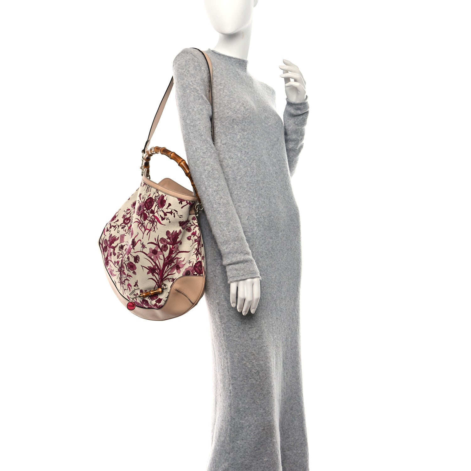 Gucci Canvas Floral Flora Peggy Bamboo Top Handle Hobo 2 of 11