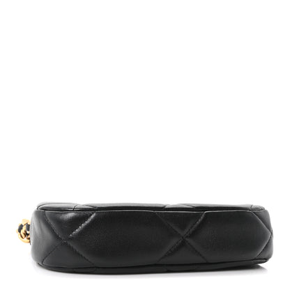 Chanel Lambskin Quilted Chanel 19 Hobo Clutch With Chain Black 4 of 10
