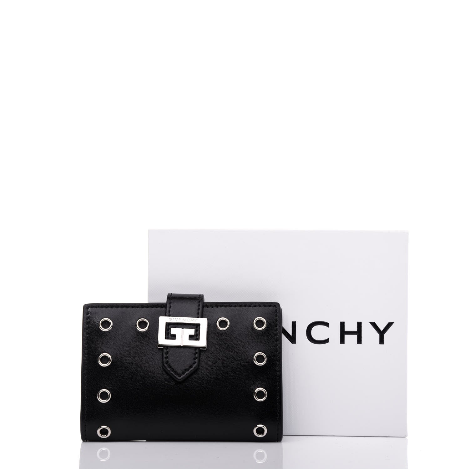 Givenchy Calfskin Eyelet GV3 Card Case Black 11 of 11