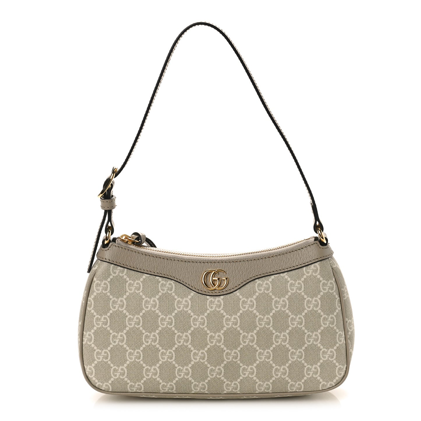 GG Supreme Monogram Textured Dollar Calfskin Small Ophidia Hobo Beige Mystic White Oatmeal
