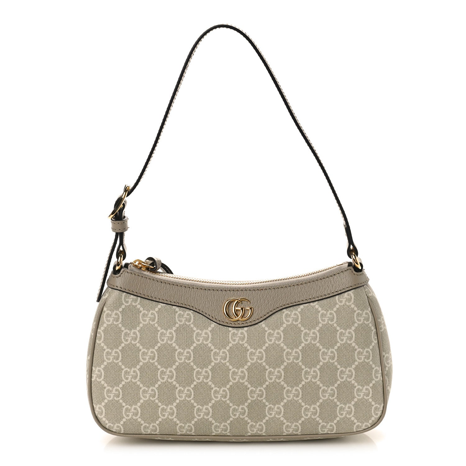 Gucci GG Supreme Monogram Textured Dollar Calfskin Small Ophidia Hobo Beige Mystic White Oatmeal 1 of 8