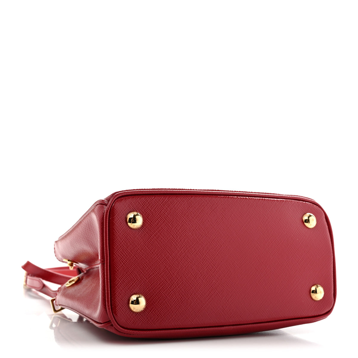 Prada Saffiano Vernice Mini Galleria Double Zip Tote Scarlatto 4 of 9