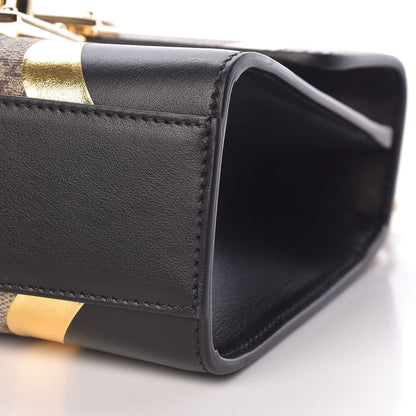 Gucci Calfskin GG Supreme Monogram Small Padlock Shoulder Bag Black Gold 10 of 13