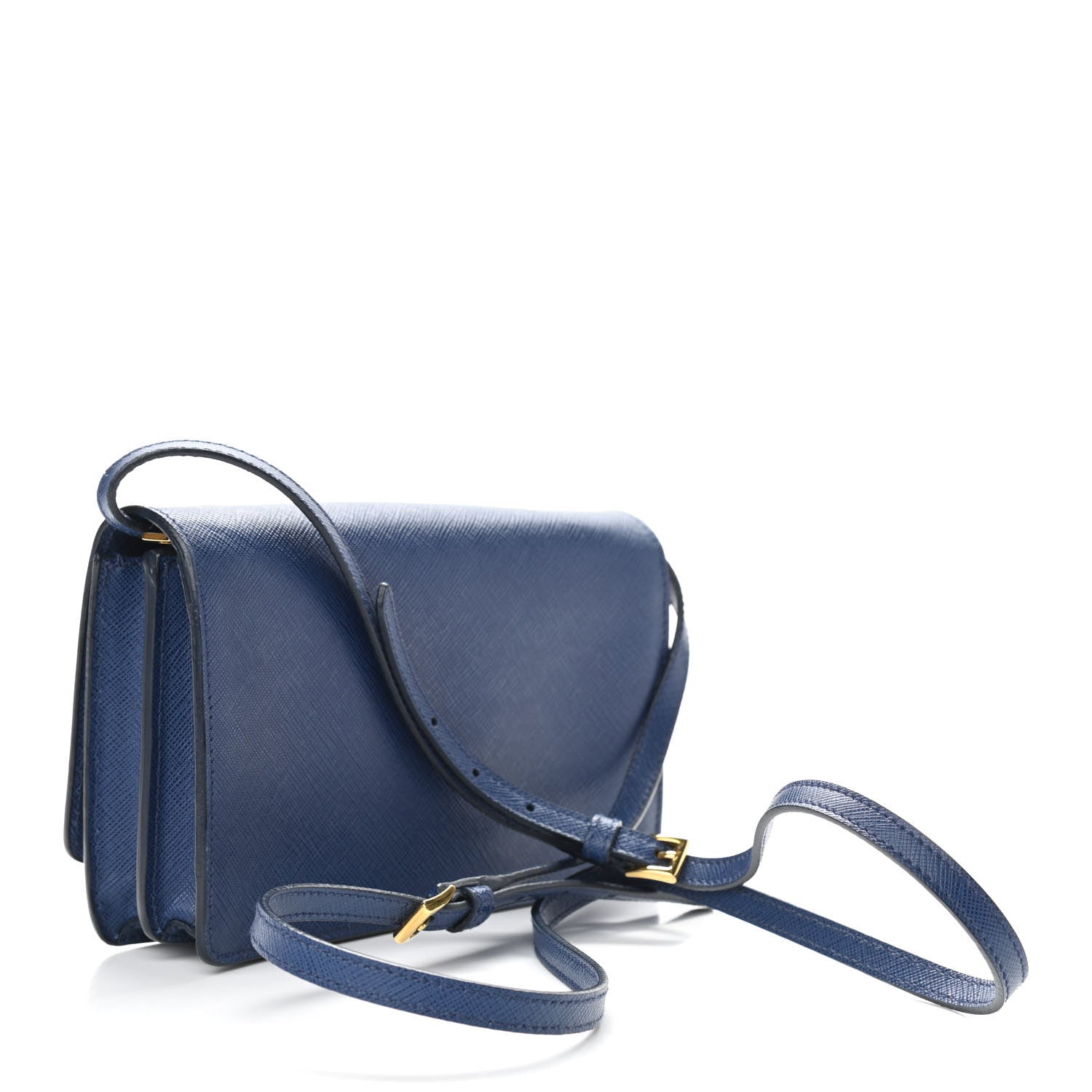 Prada Saffiano Fiocco Bow Flap Wallet Bluette Cobalto 3 of 9