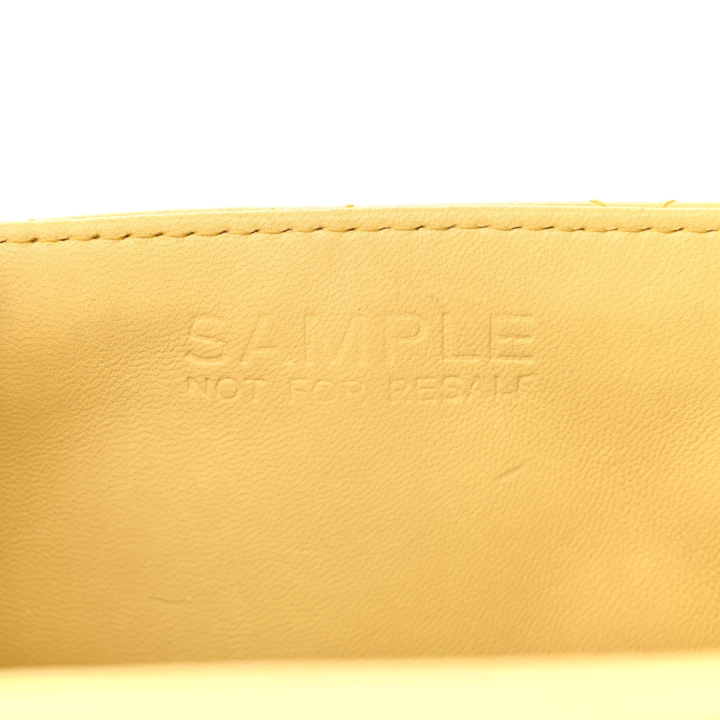 Lambskin Quilted Mini Square Flap Light Yellow