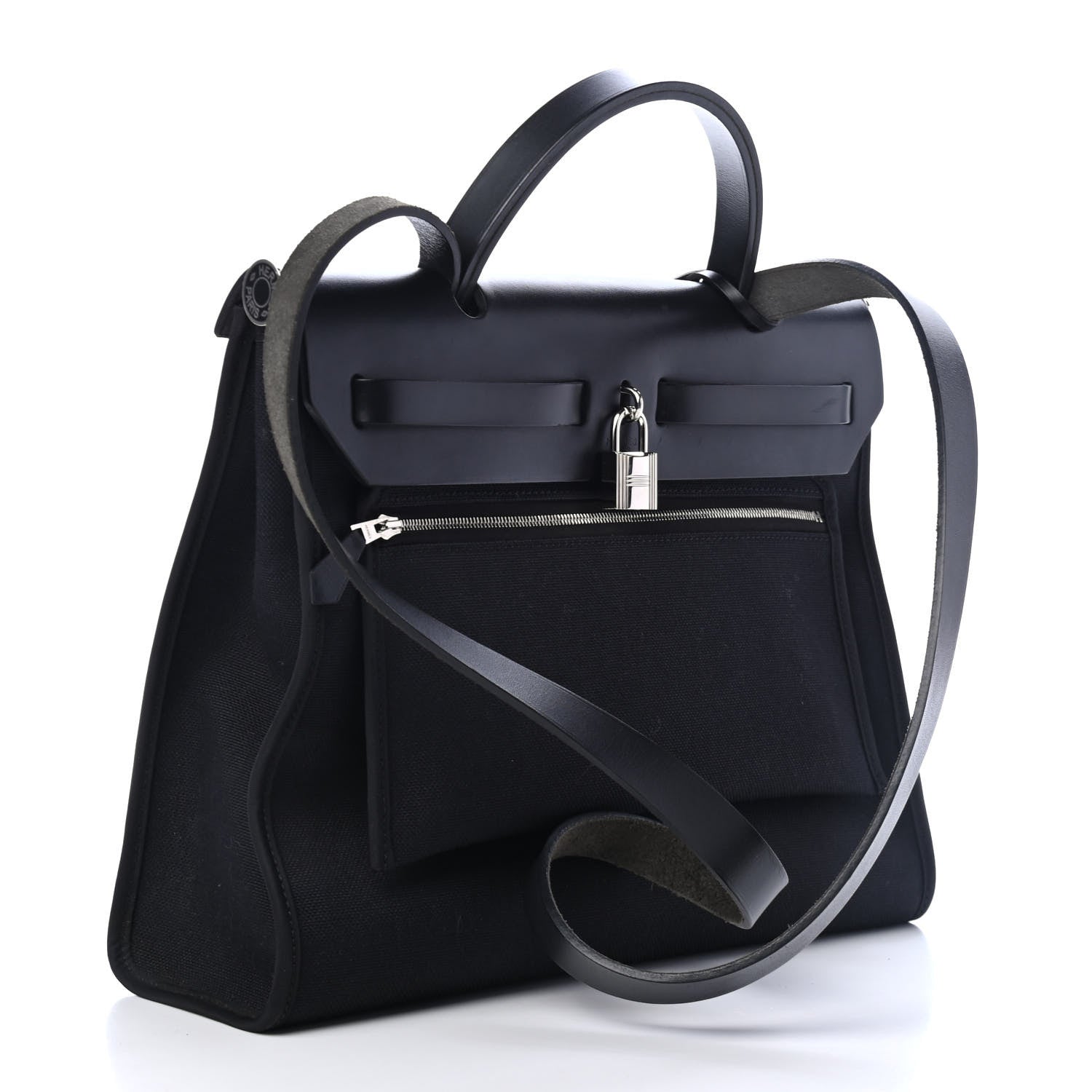 Hermes Military Toile Vache Hunter Herbag Zip PM 31 Black 4 of 14