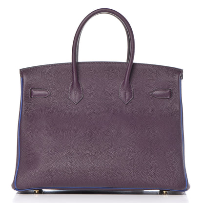 Hermes Togo Horseshoe Birkin 35 Raisin Bleu Electrique 4 of 30